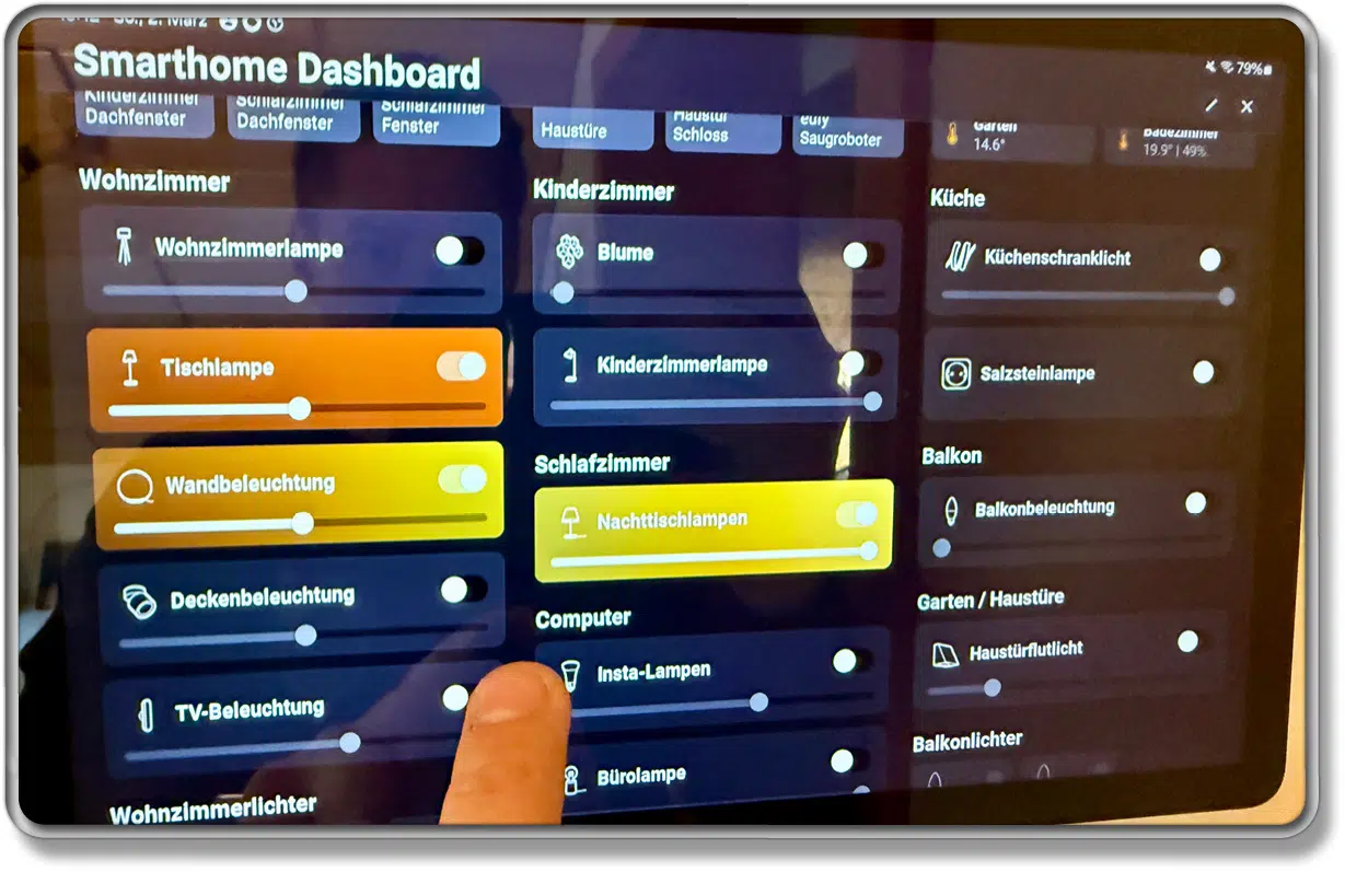 Ich steuere mein Smarthome über ein Tablet